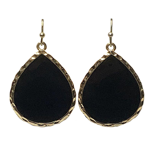 Black Tear Drop Earrings