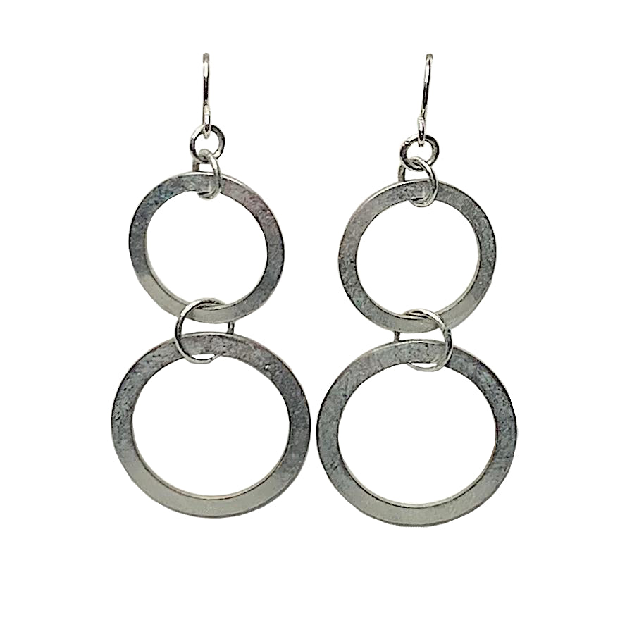 Two-Circle Drop Earrings