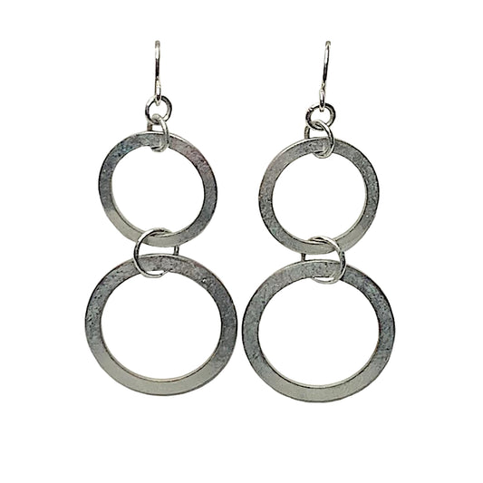 Two-Circle Drop Earrings