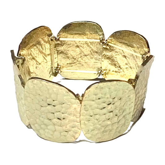 Gold Hammered Stretch Bracelet