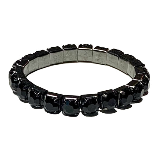 Black Rhinestone Stretch Bracelet