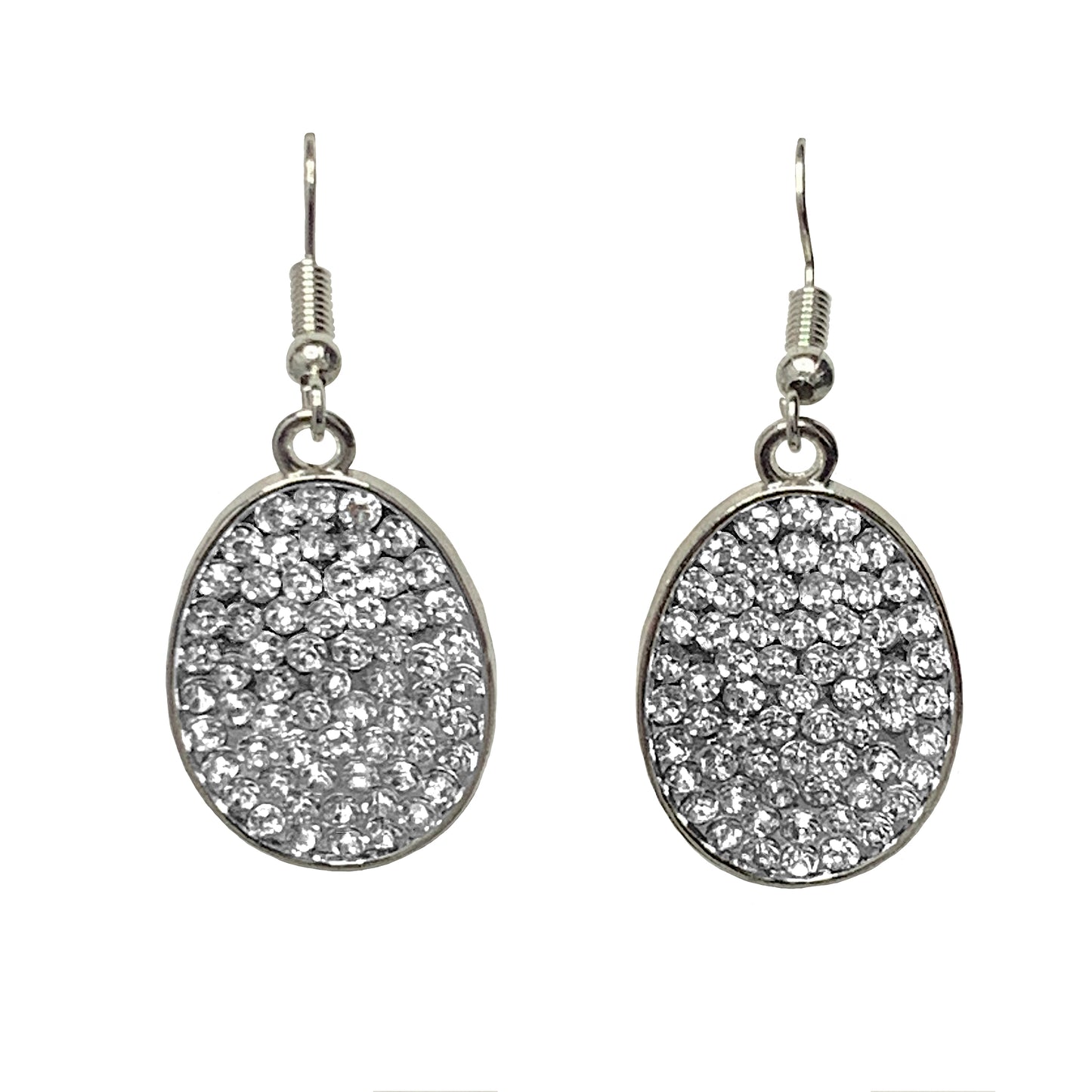 Oval Pave' Earrings