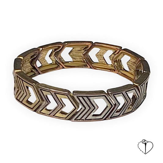 Tri-Tone Arrow Stretch Bracelet