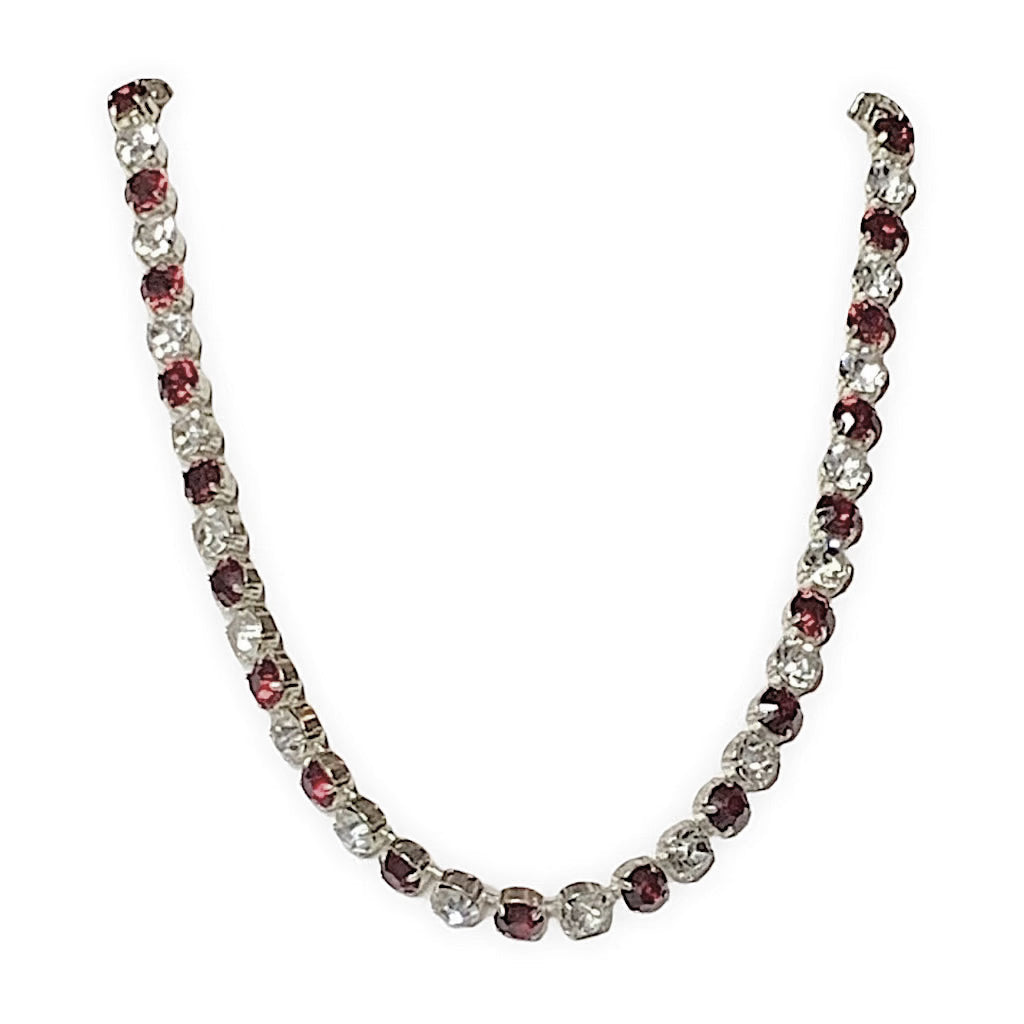 Red & Clear Rhinestone Necklace