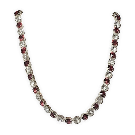 Red & Clear Rhinestone Necklace