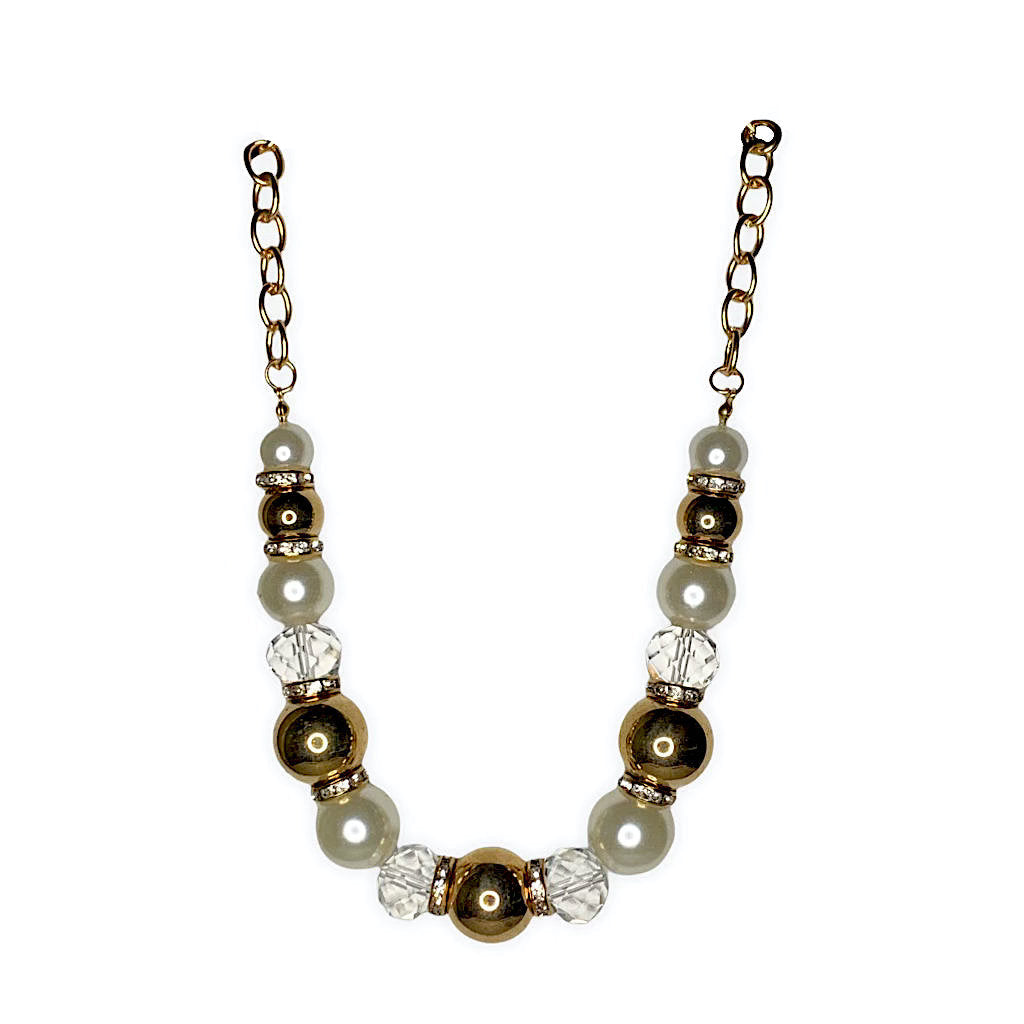 Gold & White Pearl Necklace