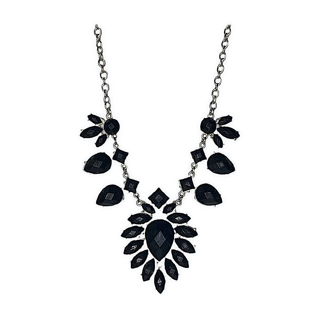 Black Crystal Statement Necklace