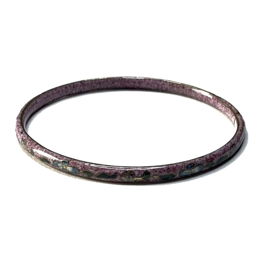 Pink Floral Cloisonné Bangle Bracelet