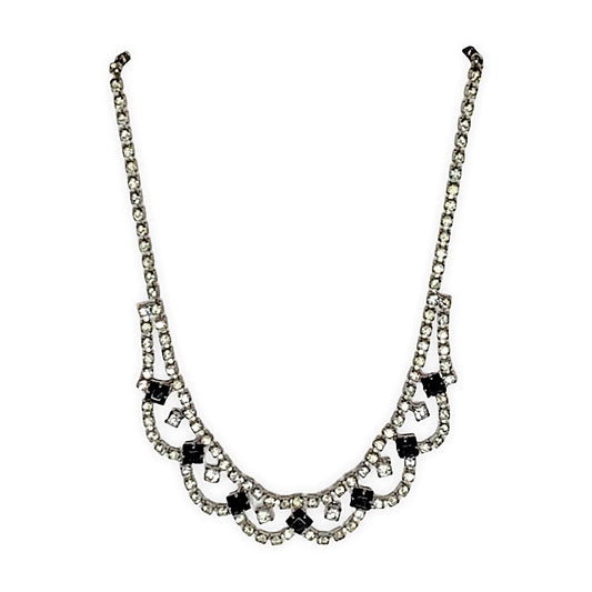 Black & Clear Rhinestone Necklace