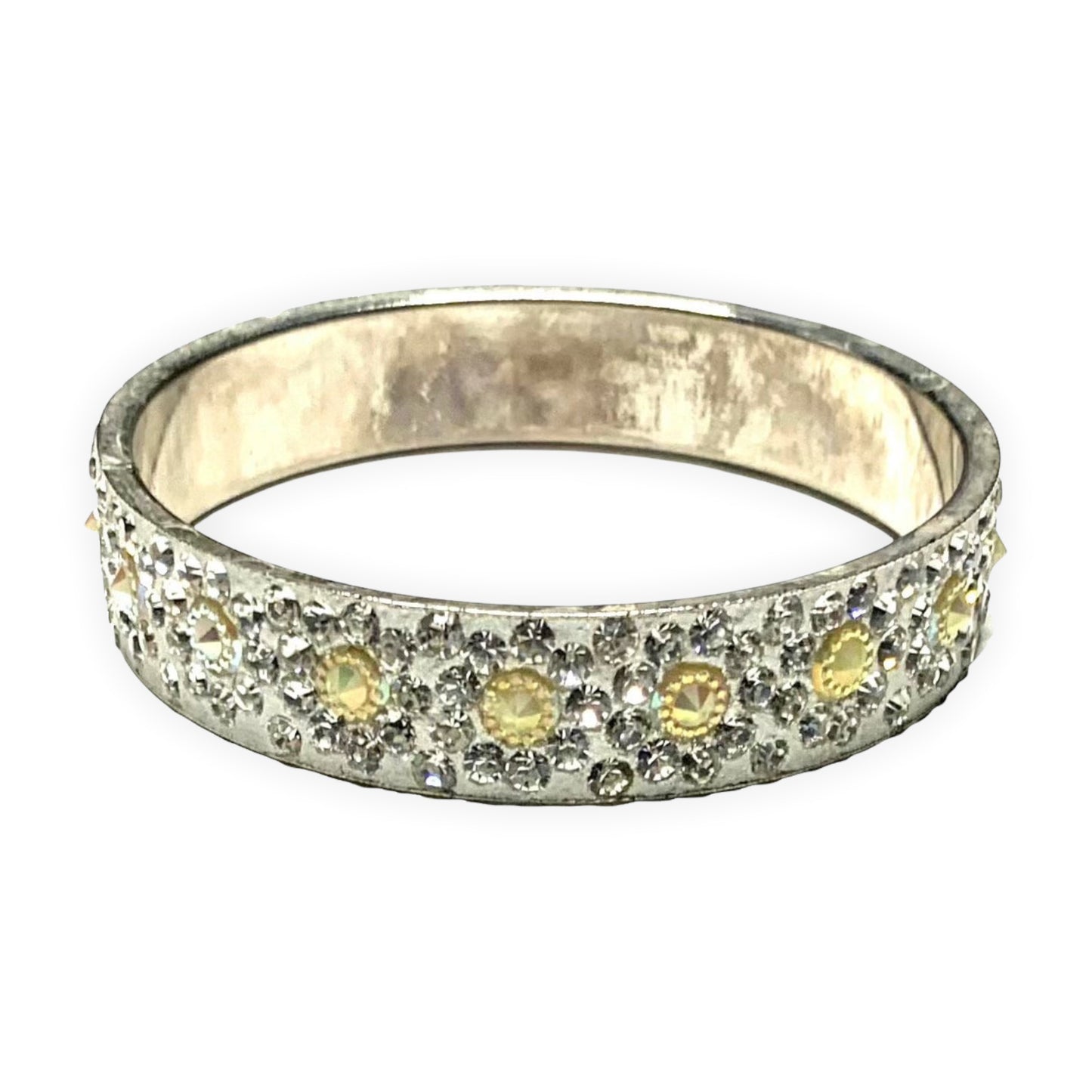 Rhinestone Flower Bangle Bracelet