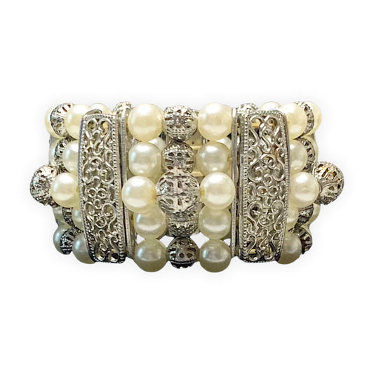 Pearl Filigree Stretch Bracelet