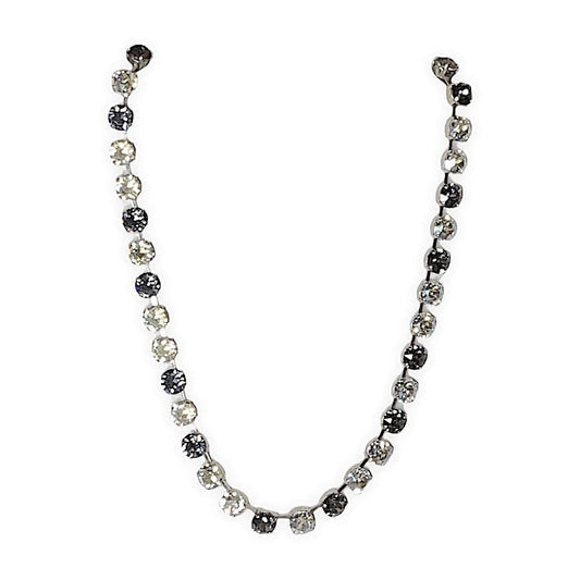 Charcoal Gray & Clear Rhinestone Necklace